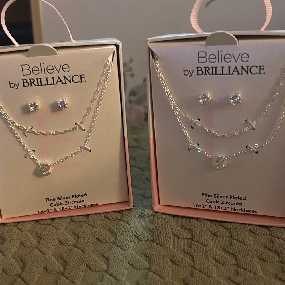 Silver Necklace and Earring Set